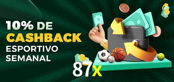 10% de bônus de cashback na 87x