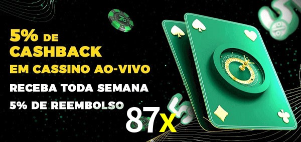 Promoções do cassino ao Vivo 87x
